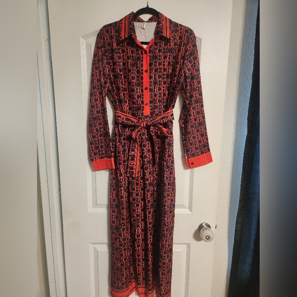 CHCH Designer Logo Long Sleeve Dress-(NWT)